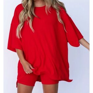 The Foxy Kind Red Women's Shorts Set
